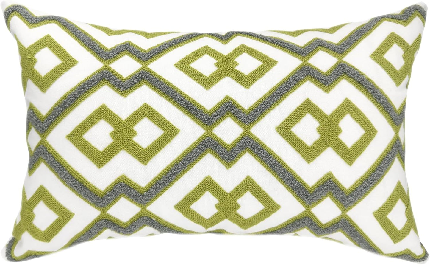 Alysheer Farmhouse Floral Leaves Embroidered Decorative Throw Pillow Cover 18x18 inches, Boho Tufted Flowers Embroidery Pattern Chic Cotton Cushion Case for Couch Bed Sofa Living Room(Mustard Yellow)