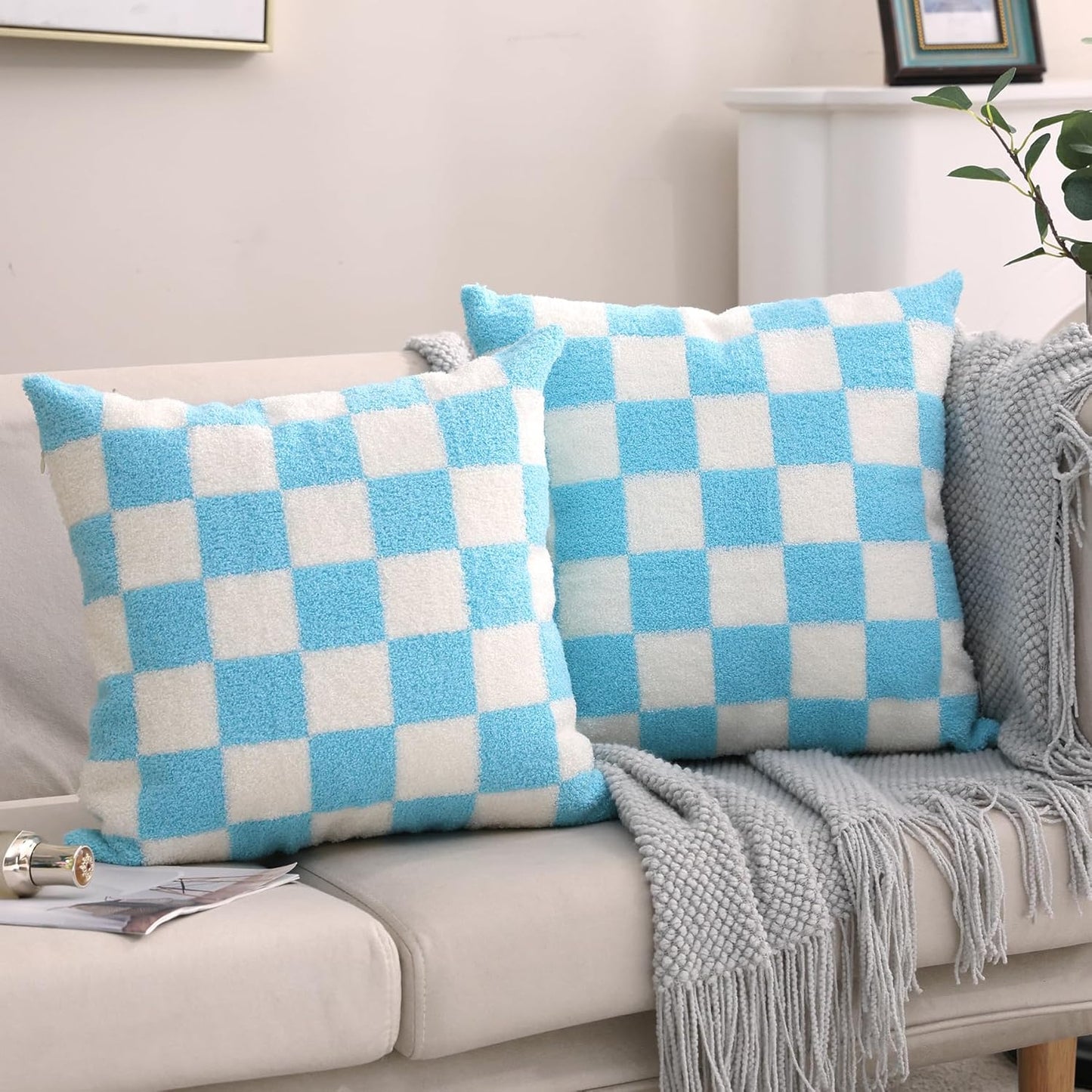 Alysheer Farmhouse Floral Leaves Embroidered Decorative Throw Pillow Cover 18x18 inches, Boho Tufted Flowers Embroidery Pattern Chic Cotton Cushion Case for Couch Bed Sofa Living Room(Mustard Yellow)