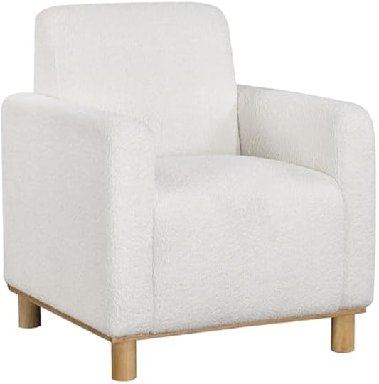 Arm Chair, Boucle Fabric Club Chair, Elegant and Cozy, Soft Padded Armchair for Living Room Bedroom Reception Room Office,Comfortable
