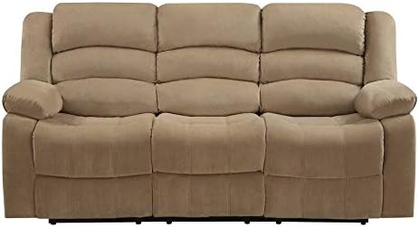 Blackjack Furniture Winthrop Modern Manual Recliner Chair, Soft Microfiber Upholstery, Extra Padded Back, Lumbar Support & Smooth Reclining Mechanism, Cozy Lounge Armchair, Accent Chair, Brown