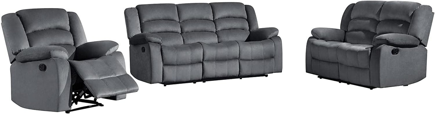 Blackjack Furniture Winthrop Modern Manual Recliner Chair, Soft Microfiber Upholstery, Extra Padded Back, Lumbar Support & Smooth Reclining Mechanism, Cozy Lounge Armchair, Accent Chair, Brown