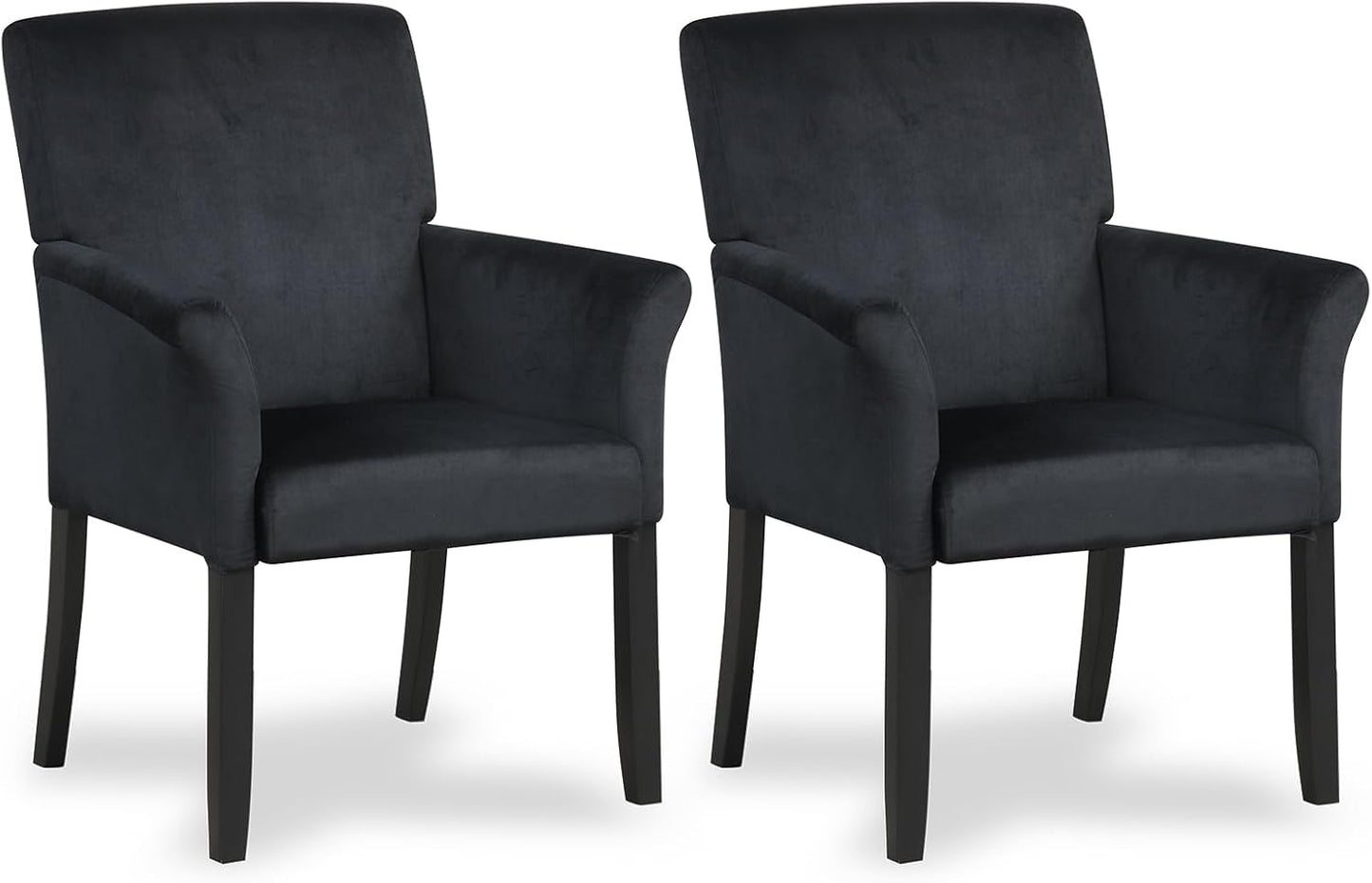 Giantex Office Waiting Room Chairs, Set of 4 Fabric Executive Guest Chair, Upholstered Reception Chair with Padded Arms, Backrest, Wood Legs, Guest Chairs for Meeting Room, Dining Room