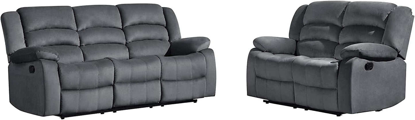 Blackjack Furniture Winthrop Modern Manual Recliner Chair, Soft Microfiber Upholstery, Extra Padded Back, Lumbar Support & Smooth Reclining Mechanism, Cozy Lounge Armchair, Accent Chair, Brown