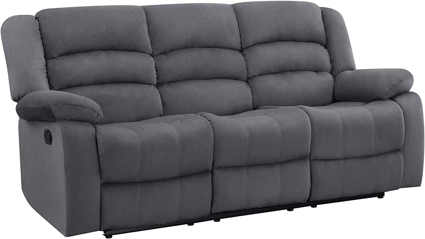 Blackjack Furniture Winthrop Modern Manual Recliner Chair, Soft Microfiber Upholstery, Extra Padded Back, Lumbar Support & Smooth Reclining Mechanism, Cozy Lounge Armchair, Accent Chair, Brown