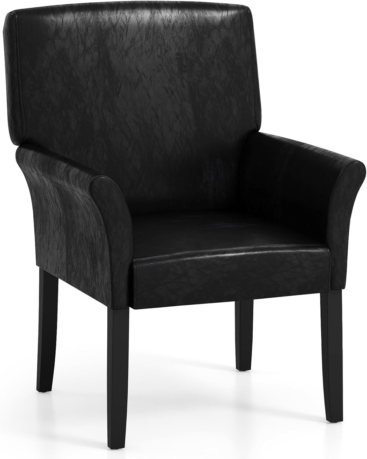 Giantex Office Waiting Room Chairs, Set of 4 Fabric Executive Guest Chair, Upholstered Reception Chair with Padded Arms, Backrest, Wood Legs, Guest Chairs for Meeting Room, Dining Room