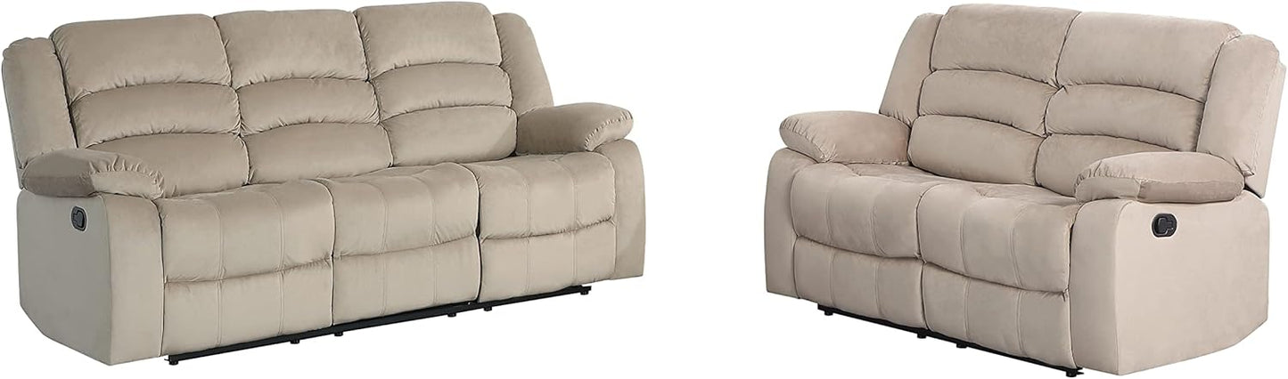 Blackjack Furniture Winthrop Modern Manual Recliner Chair, Soft Microfiber Upholstery, Extra Padded Back, Lumbar Support & Smooth Reclining Mechanism, Cozy Lounge Armchair, Accent Chair, Brown