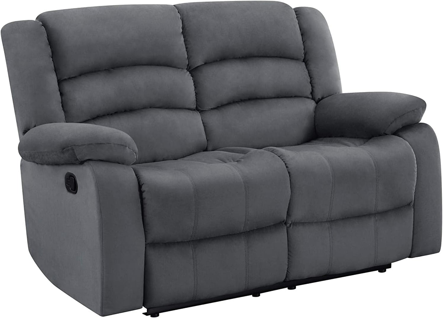 Blackjack Furniture Winthrop Modern Manual Recliner Chair, Soft Microfiber Upholstery, Extra Padded Back, Lumbar Support & Smooth Reclining Mechanism, Cozy Lounge Armchair, Accent Chair, Brown