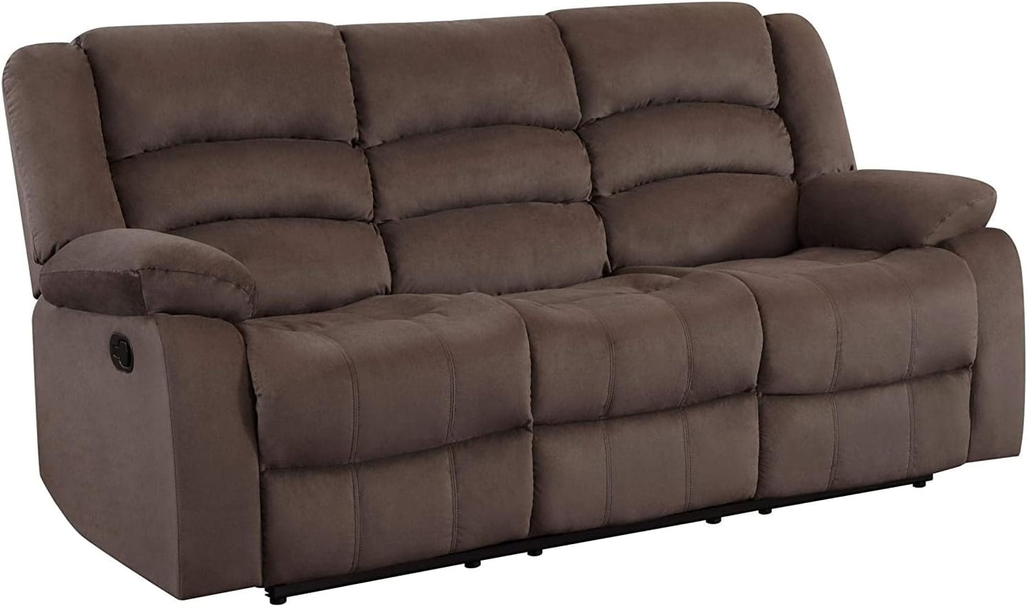 Blackjack Furniture Winthrop Modern Manual Recliner Chair, Soft Microfiber Upholstery, Extra Padded Back, Lumbar Support & Smooth Reclining Mechanism, Cozy Lounge Armchair, Accent Chair, Brown