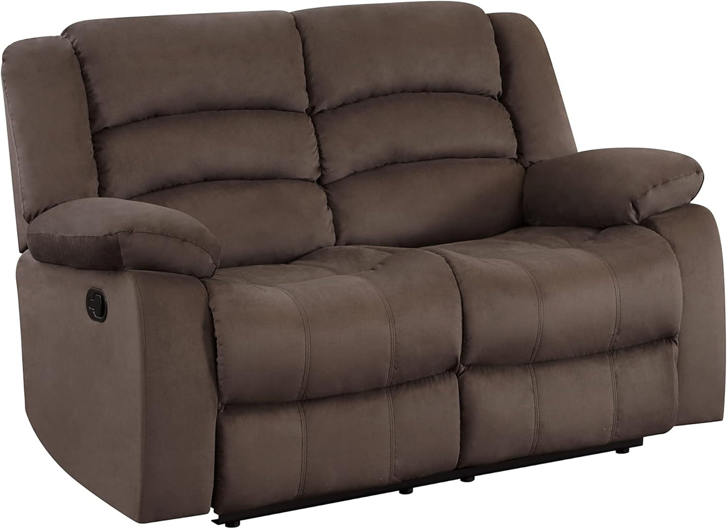 Blackjack Furniture Winthrop Modern Manual Recliner Chair, Soft Microfiber Upholstery, Extra Padded Back, Lumbar Support & Smooth Reclining Mechanism, Cozy Lounge Armchair, Accent Chair, Brown