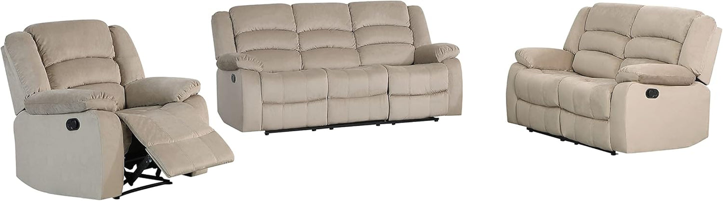 Blackjack Furniture Winthrop Modern Manual Recliner Chair, Soft Microfiber Upholstery, Extra Padded Back, Lumbar Support & Smooth Reclining Mechanism, Cozy Lounge Armchair, Accent Chair, Brown
