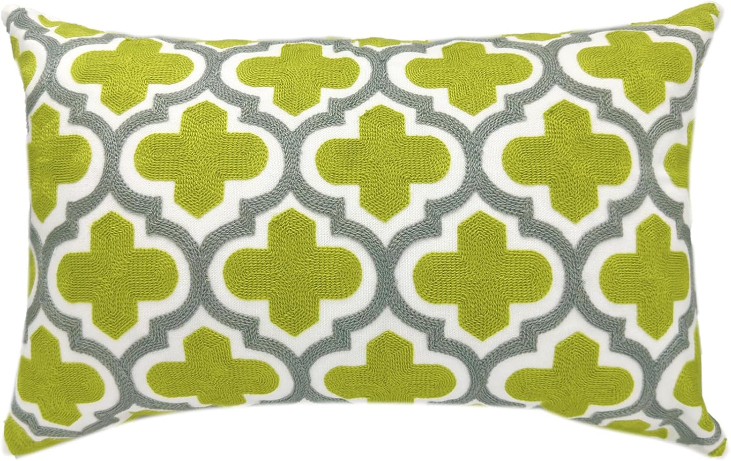 Alysheer Farmhouse Floral Leaves Embroidered Decorative Throw Pillow Cover 18x18 inches, Boho Tufted Flowers Embroidery Pattern Chic Cotton Cushion Case for Couch Bed Sofa Living Room(Mustard Yellow)