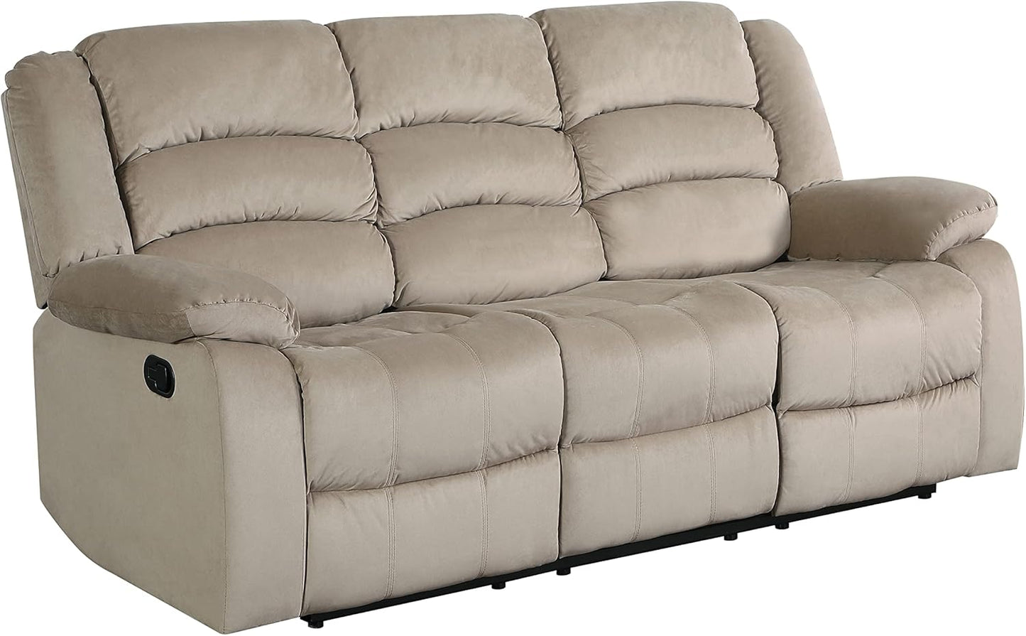 Blackjack Furniture Winthrop Modern Manual Recliner Chair, Soft Microfiber Upholstery, Extra Padded Back, Lumbar Support & Smooth Reclining Mechanism, Cozy Lounge Armchair, Accent Chair, Brown