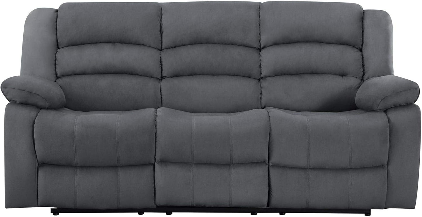 Blackjack Furniture Winthrop Modern Manual Recliner Chair, Soft Microfiber Upholstery, Extra Padded Back, Lumbar Support & Smooth Reclining Mechanism, Cozy Lounge Armchair, Accent Chair, Brown