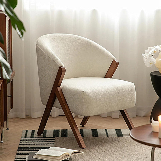 BREZO Accent Chairs for Bedroom, Faux Fur Club Chair, Vanity Chairs, Soft Padded Armchair, Living Room Bedroom Reception Room Office