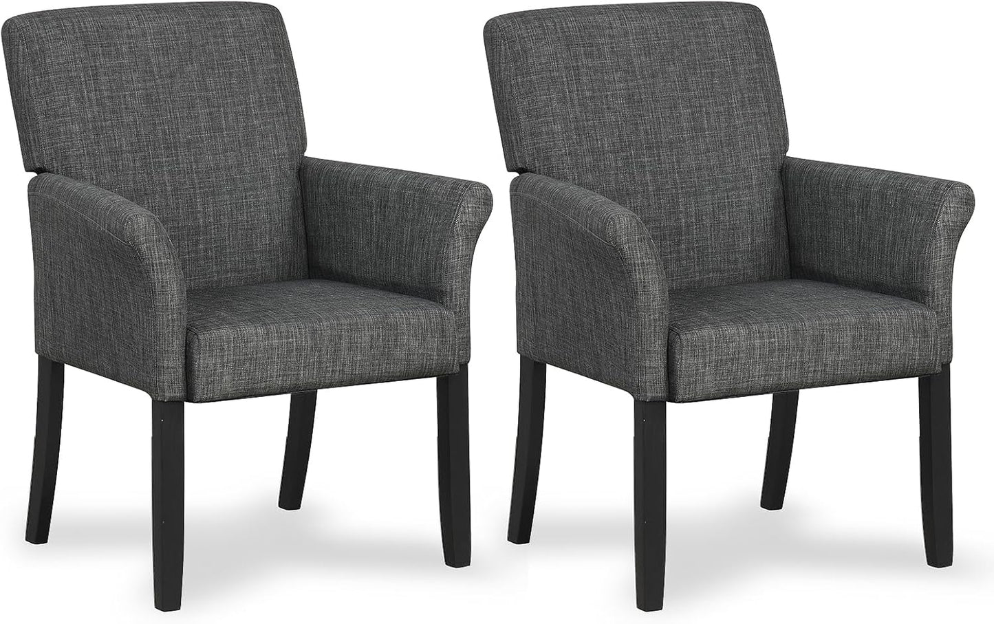 Giantex Office Waiting Room Chairs, Set of 4 Fabric Executive Guest Chair, Upholstered Reception Chair with Padded Arms, Backrest, Wood Legs, Guest Chairs for Meeting Room, Dining Room
