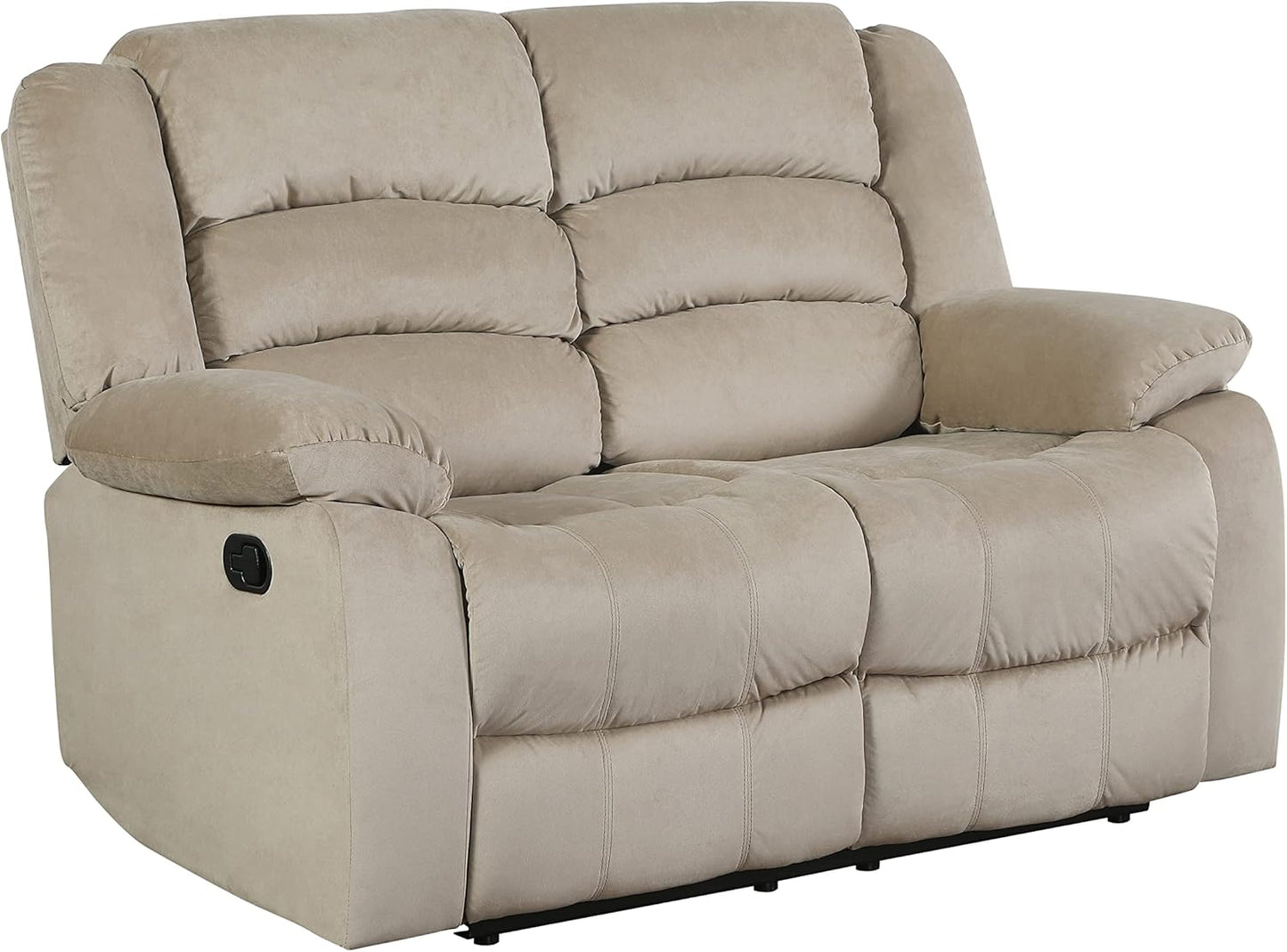 Blackjack Furniture Winthrop Modern Manual Recliner Chair, Soft Microfiber Upholstery, Extra Padded Back, Lumbar Support & Smooth Reclining Mechanism, Cozy Lounge Armchair, Accent Chair, Brown