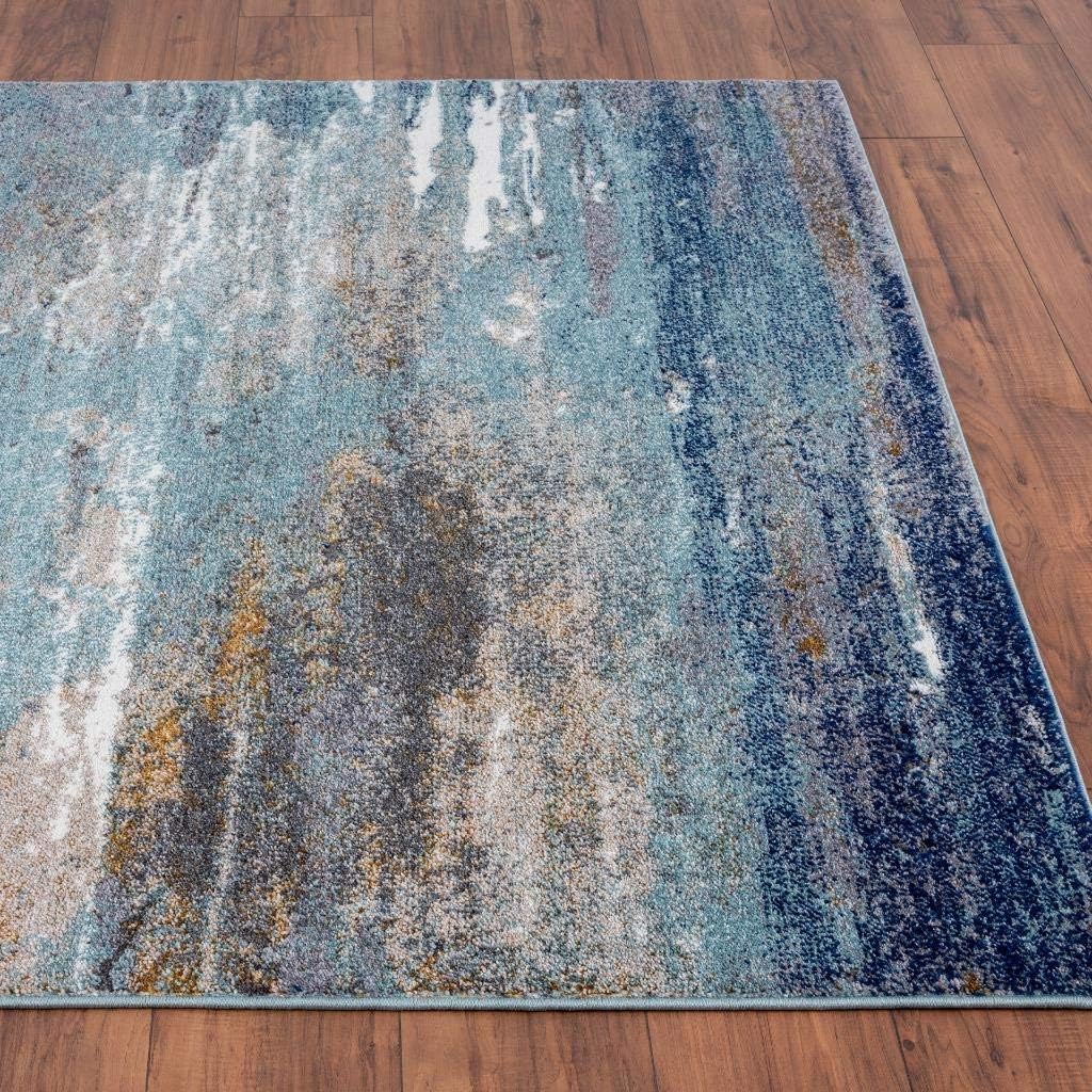LUXE WEAVERS Beverly Collection 9131 Blue 8x10 Coastal Abstract Area Rug